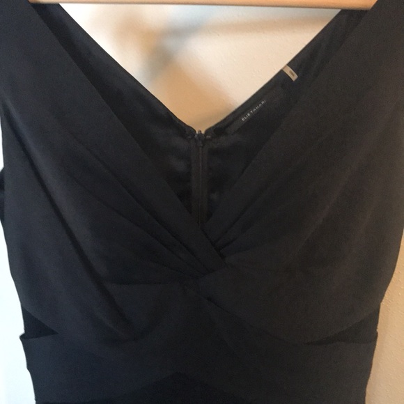 Black satin Eli Tahari short evening gown. - Picture 2 of 5